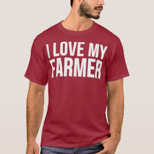 Camiseta Amo a mi agricultor - Granjero gracioso