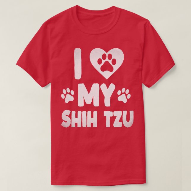 Camiseta Amo a mi amante de los perros Mascotas Shih Tzu (Diseño del anverso)
