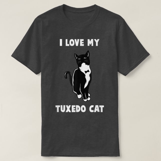 Camiseta Amo a mi amante del gato del tuedo  (Diseño del anverso)