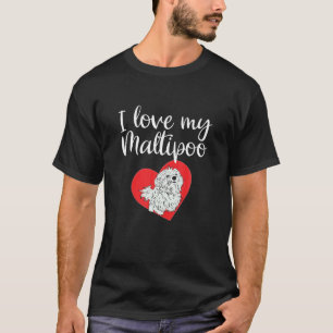 Camiseta Amo a mi amante maltés del perro caniche maltés