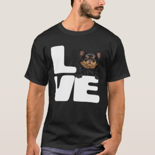 Camiseta Amo a mi amante negro del perro chihuahua