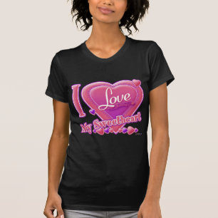 Camiseta Amo a mi amor rosa/púrpura - corazón