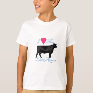 Camiseta Amo a mi Angus negro