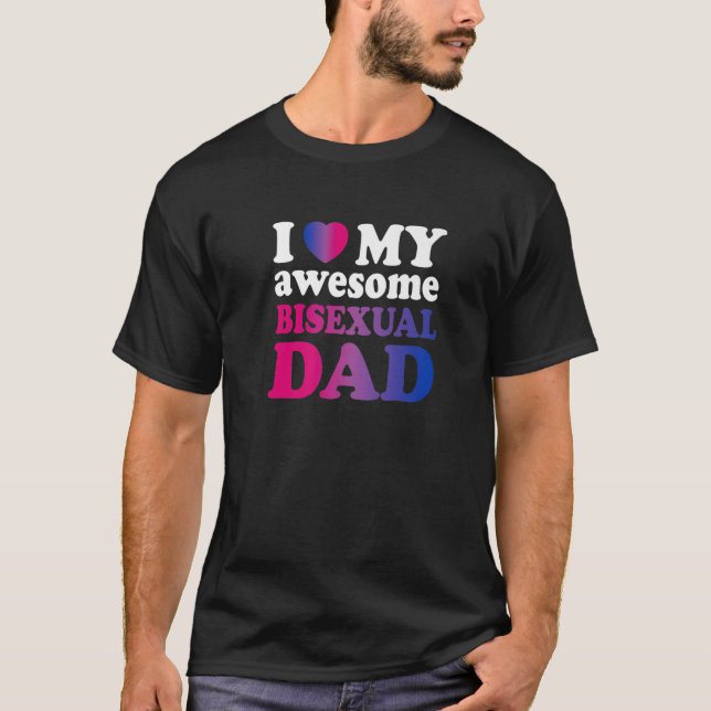 Camiseta Amo A Mi Awesome Bisexual Dad (Anverso)