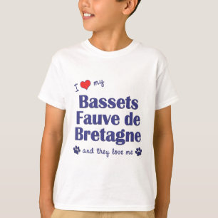 Camiseta Amo a mi Bassets Fauve de Bretaña (los perros