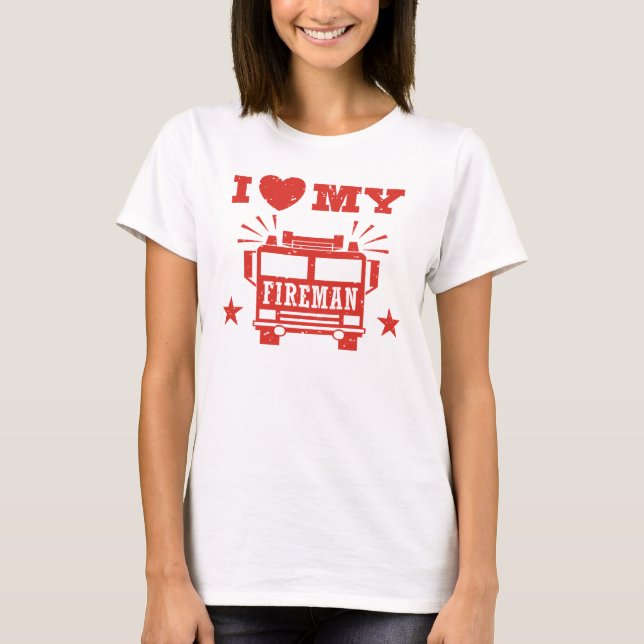 Camiseta Amo A Mi Bombero (Anverso)