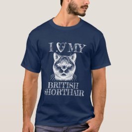 Camiseta Amo a mi British Shorthair, Huellas de Gato Blanca