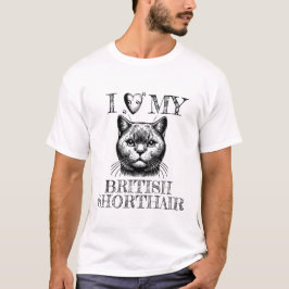 Camiseta Amo a mi British Shorthair, Huellas de Gato Negras