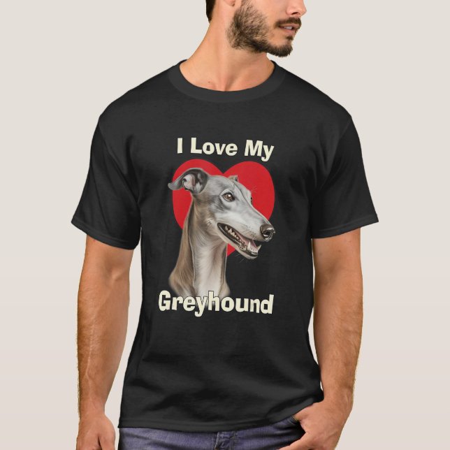 Camiseta Amo a mi cachorro de galgo (Anverso)