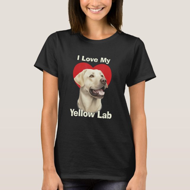 Camiseta Amo a mi cachorro Labrador Retriever amarillo (Anverso)
