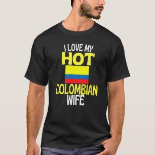 Camiseta Amo a mi caliente esposa colombiana  Colombia Rela