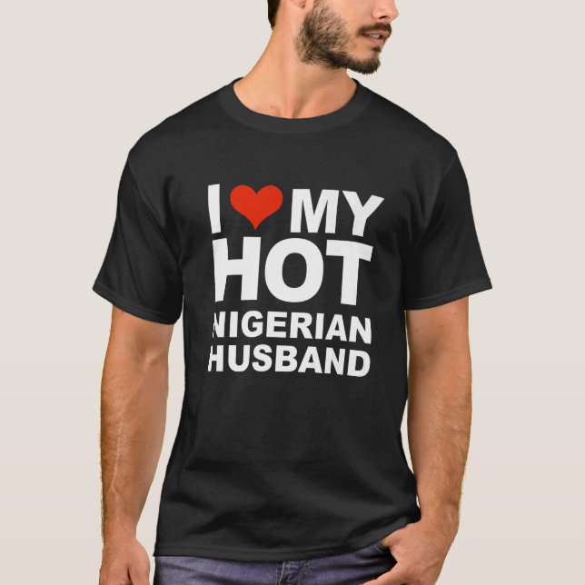 Camiseta Amo a mi caliente esposa nigeriana casada con Níge (Anverso)