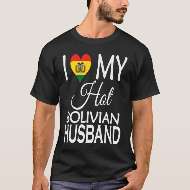 Camiseta Amo a mi caliente esposo boliviano, esposa bolivia (Anverso)