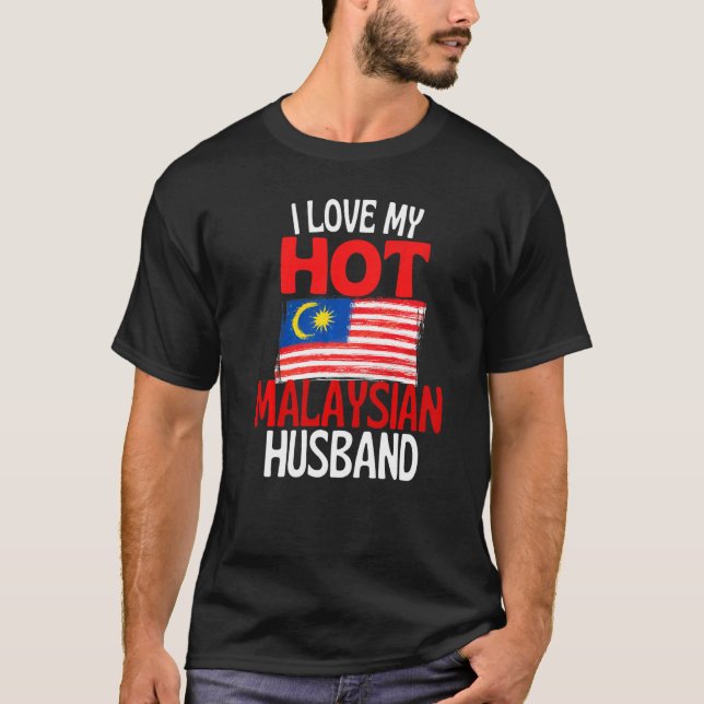 Camiseta Amo a mi caliente esposo malasio Relación de Malas (Anverso)