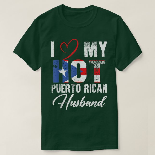 Camiseta Amo a mi caliente esposo puertorriqueño Orgulloso  (Diseño del anverso)