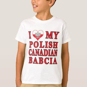 Camiseta Amo a mi canadiense polaco Babcia