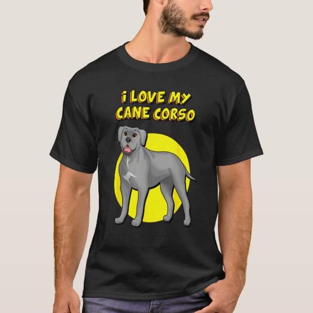 Camiseta Amo a mi Cane Corso gris (Anverso)