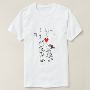 Camiseta Amo a mi Chica Mensajes de texto de amor a camiset