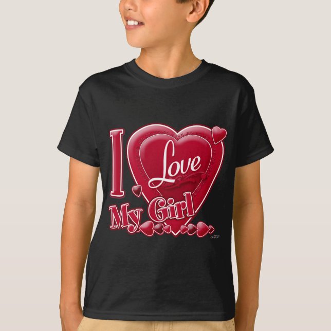 Camiseta Amo a mi Chica rojo - corazón (Anverso)