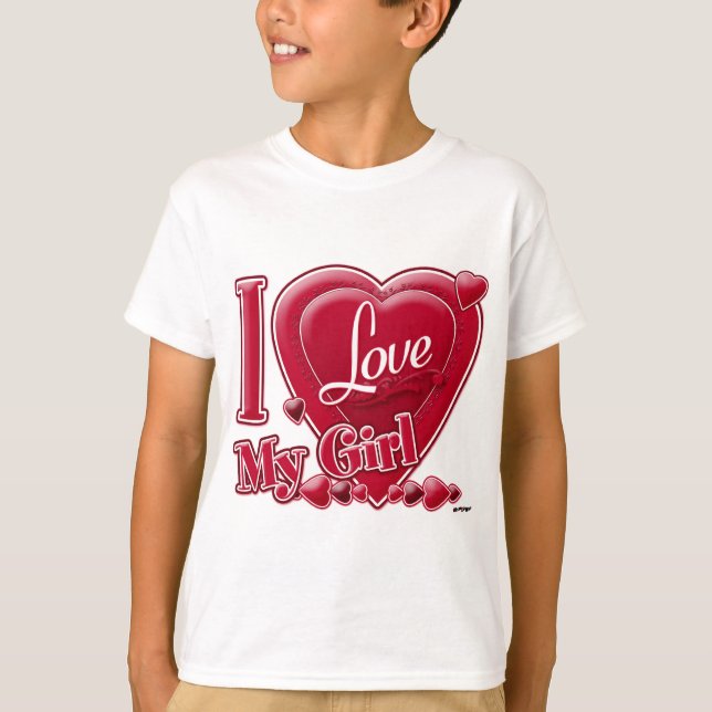 Camiseta Amo a mi Chica rojo - corazón (Anverso)