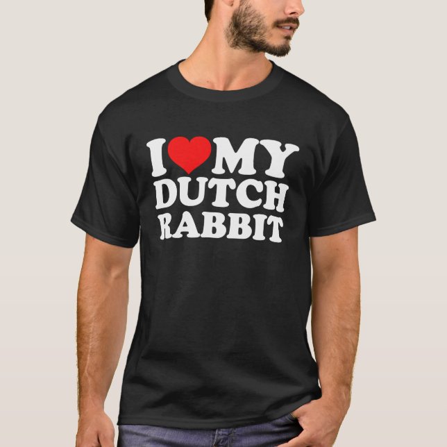 Camiseta Amo a mi conejo holandés (Anverso)