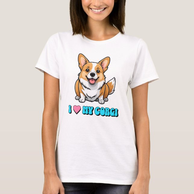 Camiseta Amo a mi Corgi (Anverso)