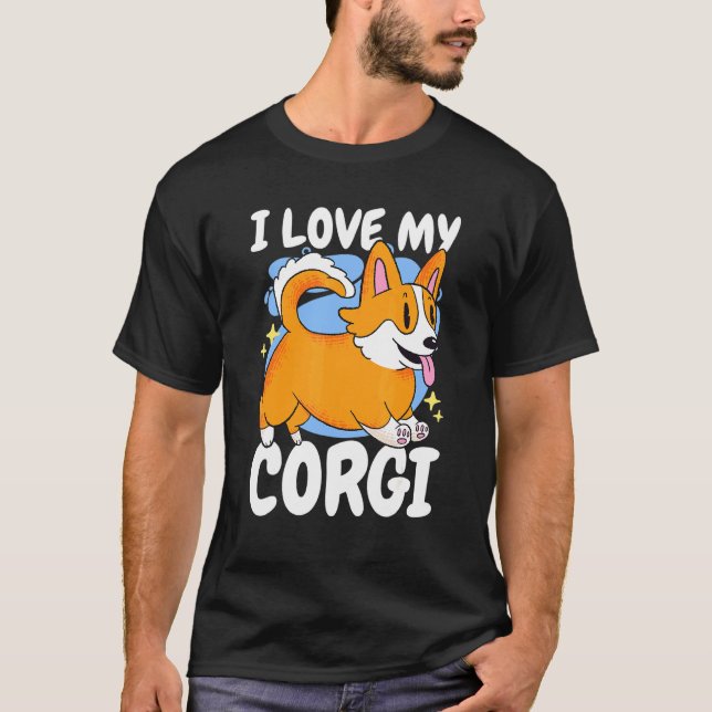 Camiseta Amo a mi Corgi con un Perro (Anverso)
