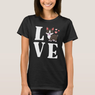 Camiseta Amo a mi Corgi hembra de manchas oscuras