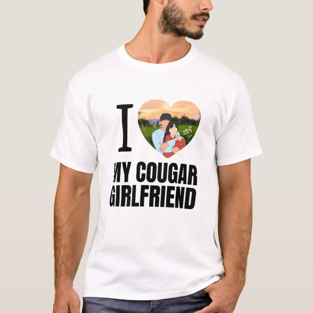 Camiseta Amo a mi Cougar Divertida Novia Mayor Cita Frase d (Anverso)