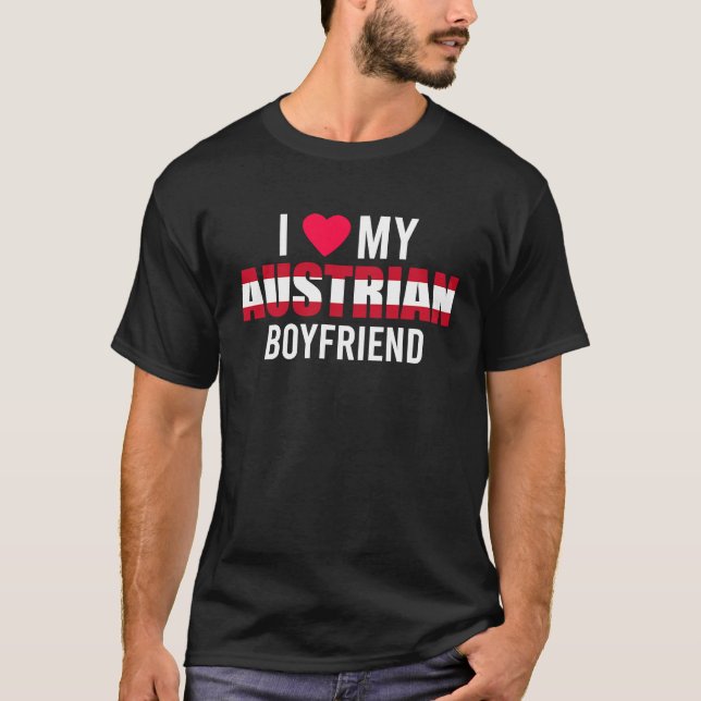 Camiseta Amo A Mi Día de San Valentín Boyfriend Austriaco (Anverso)