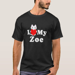 Camiseta Amo a mi dueña de gato Zoe Amante de gatitos masco