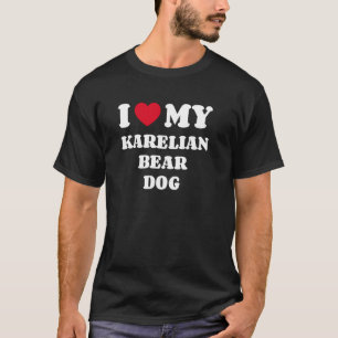 Camiseta Amo a mi dueño de perro de oso de Carelia Corazón