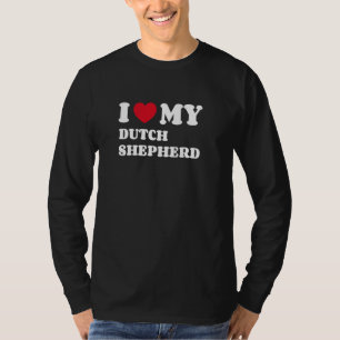 Camiseta Amo a mi dueño de perro pastor holandés Hollandse 