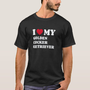 Camiseta Amo a mi dueño de perro retriever cocker dorado Co