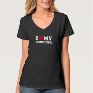 Camiseta Amo a mi dueño de perro Schnauzer corazón