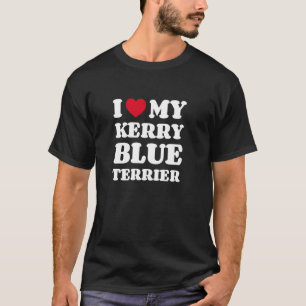 Camiseta Amo a mi dueño de perro Terrier Azul de Kerry Cora