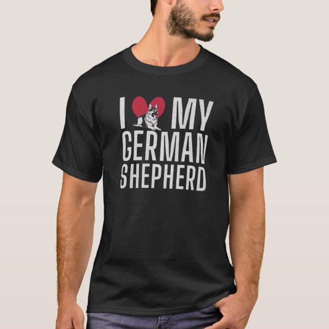 Camiseta Amo a mi dueño pastor alemán (Anverso)
