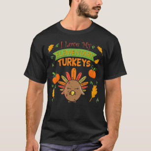 Camiseta Amo a mi educador de pavos de primaria más