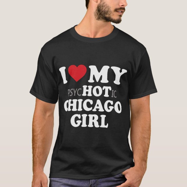 Camiseta Amo a mi El día de San Valentín Chica de Chicago (Anverso)