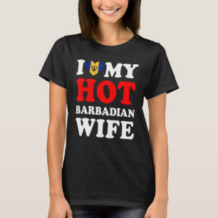 Camiseta Amo a mi esposa barbadense caliente