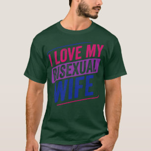 Camiseta Amo a mi esposa bisexual Bi Orgullo Bandera Bisexu