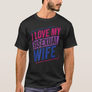 Camiseta Amo a mi esposa bisexual Bi Orgullo Bandera Bisexu