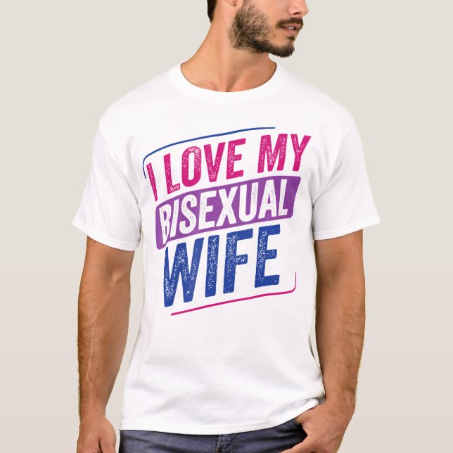 Camiseta Amo a mi esposa bisexual Bi Orgullo Bandera Bisexu (Anverso)