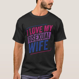 Camiseta Amo a mi esposa bisexual Bi Orgullo Bandera Bisexu