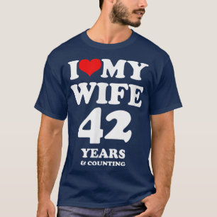 Camiseta Amo a mi esposa, casada 42 años