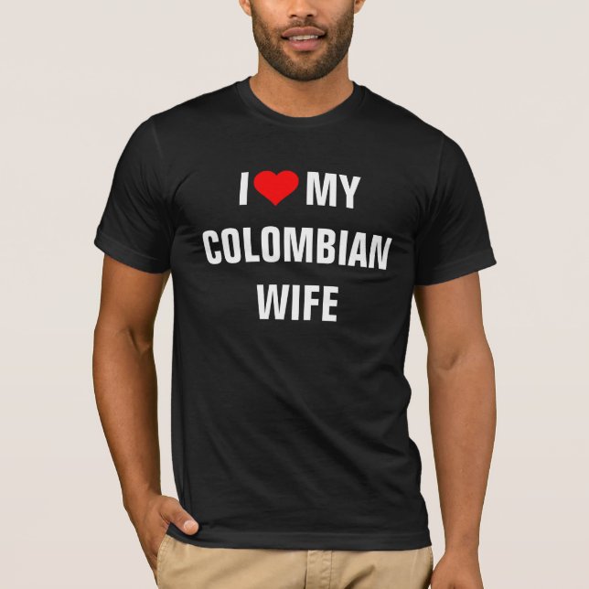 Camiseta "Amo a mi esposa colombiana" (Anverso)