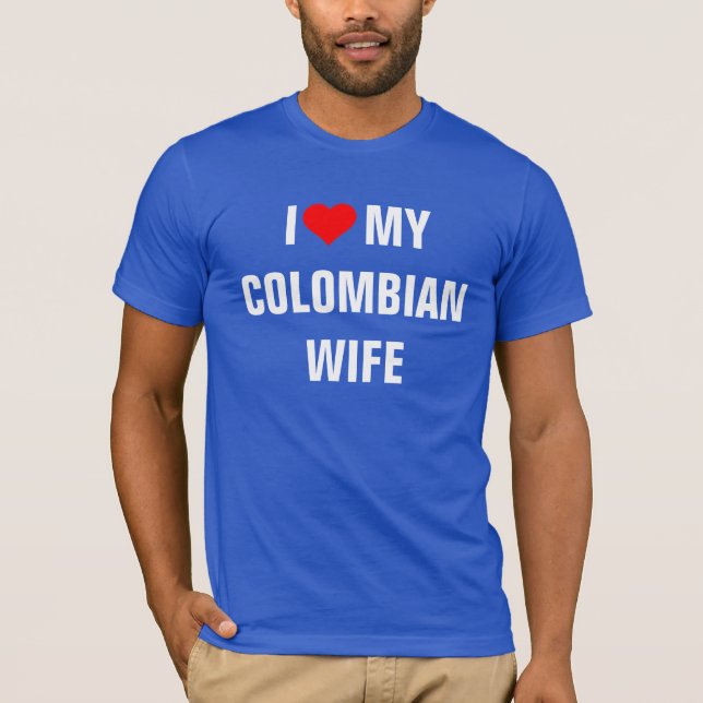 Camiseta "Amo a mi esposa colombiana" (Anverso)
