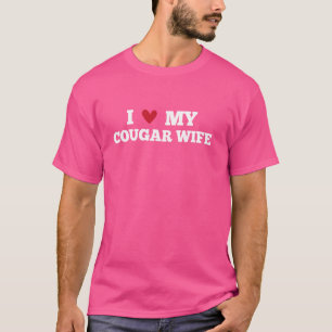 Camiseta Amo a mi esposa Cougar Aniversario de cumpleaños d