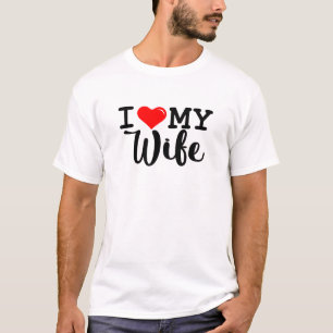 Camiseta Amo a mi esposa el corazón rojo