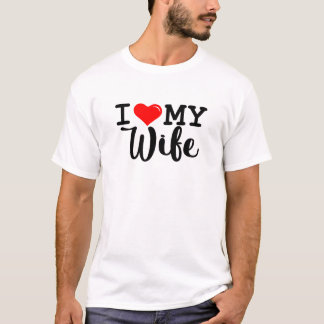 Camiseta Amo a mi esposa el corazón rojo
